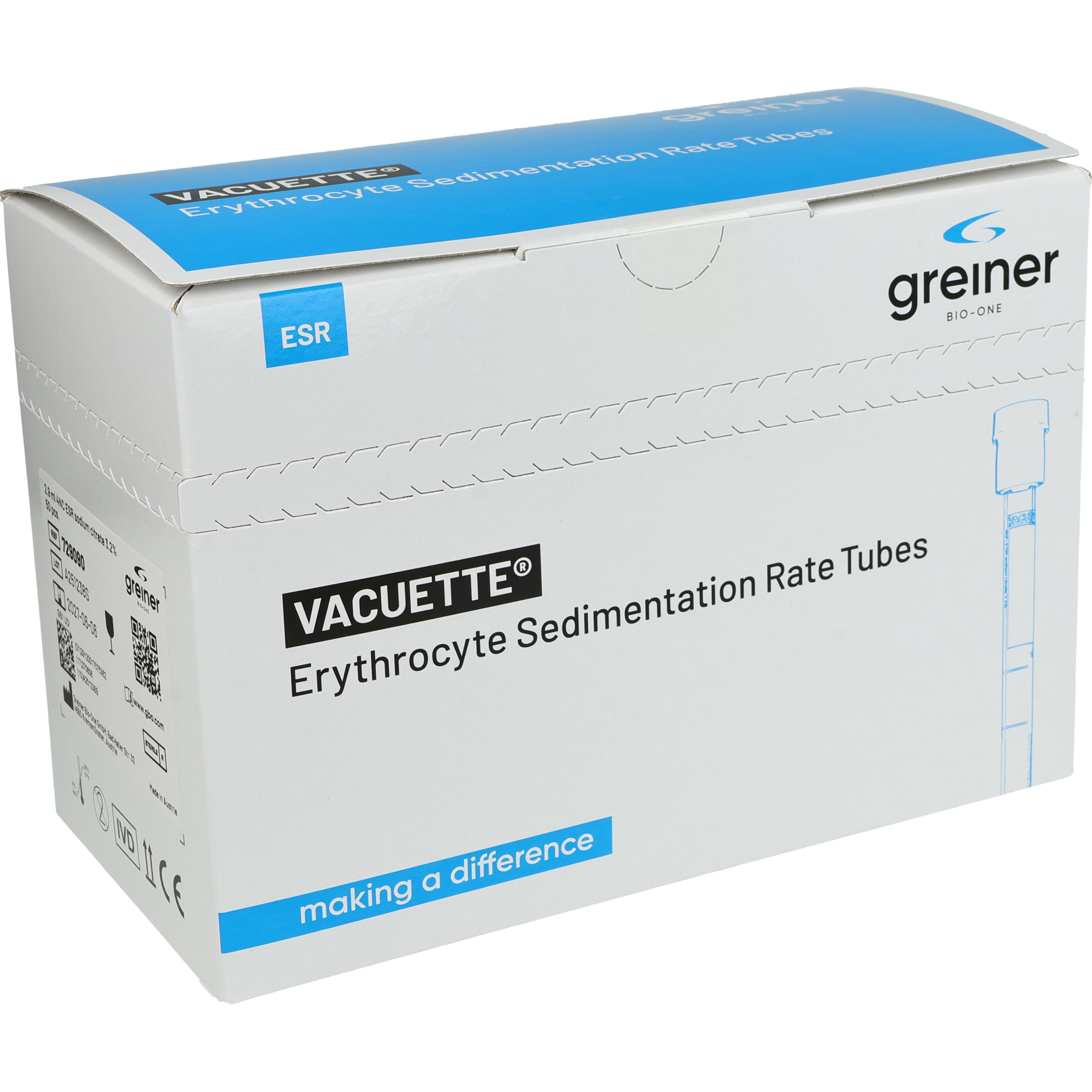 Tubes en verre Greiner Vacuette 2.9 ml 4NC BSG