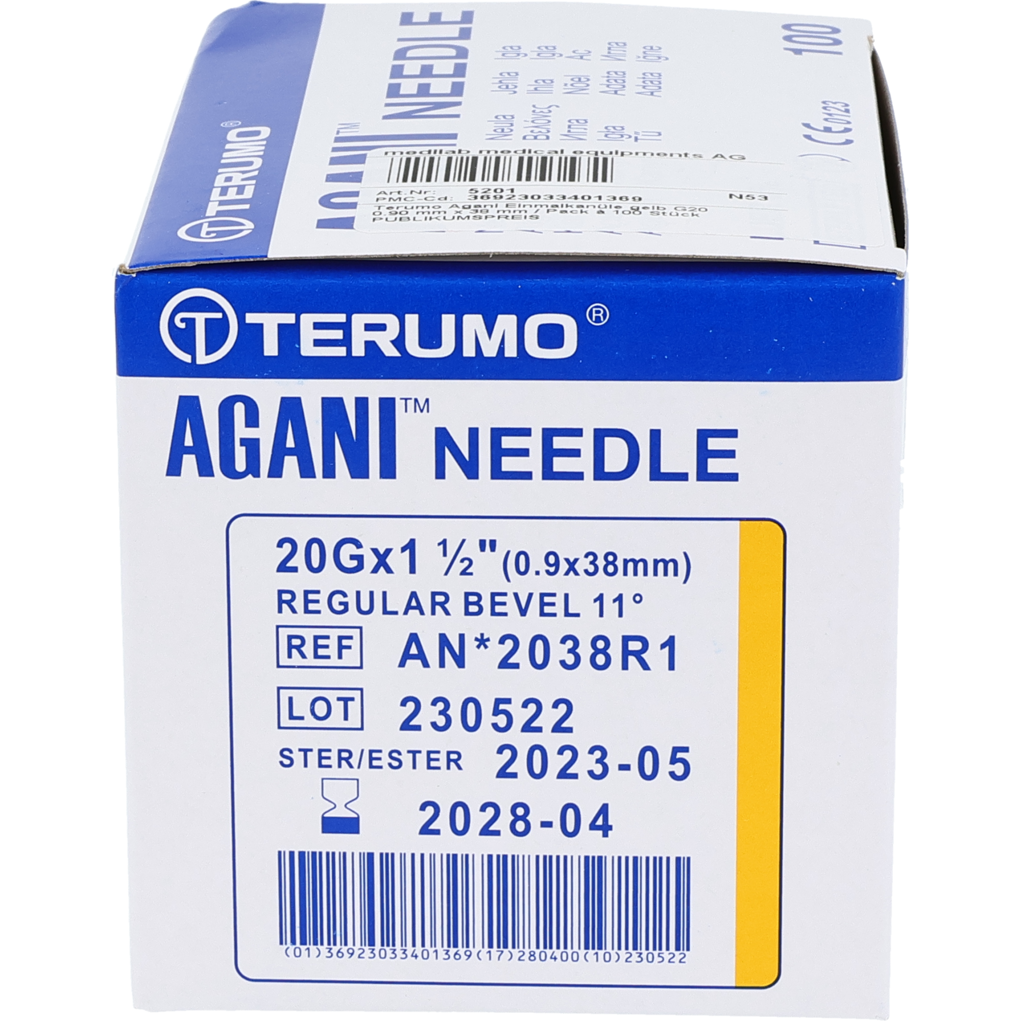 Terumo Agani Einmalkanüle gelb Terumo Agani Einmalkanüle gelb