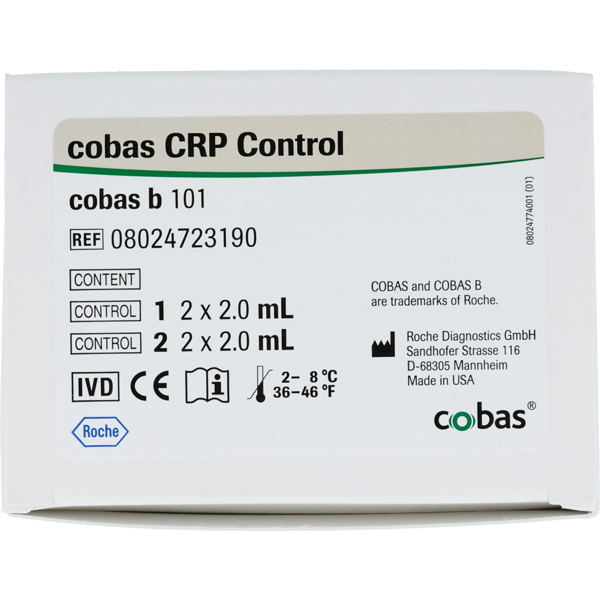 Cobas b 101 CRP Kontrolle Cobas b 101 CRP Kontrolle