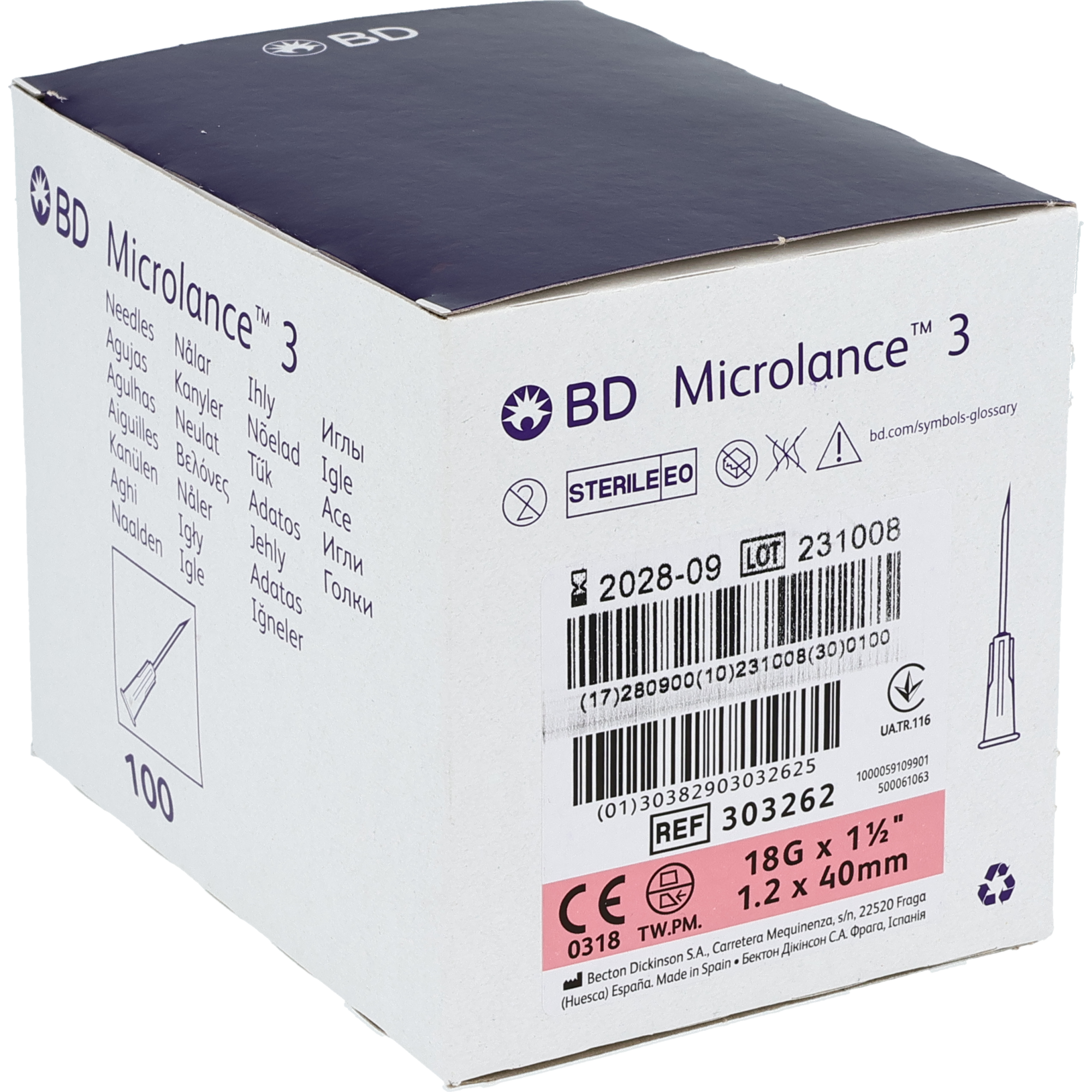BD Microlance 3 Aiguilles jetables taille spéciale, roses