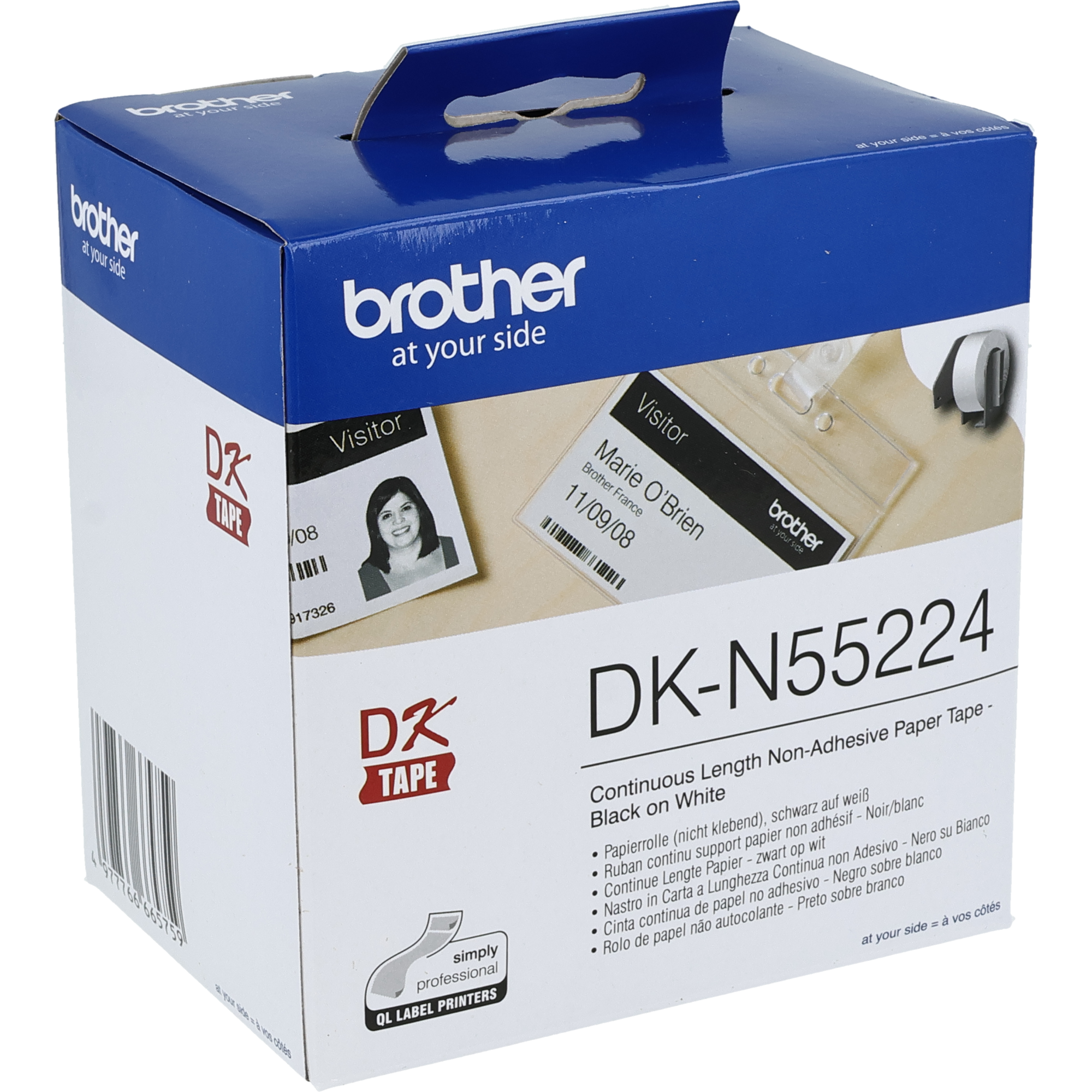 Brother Endlos-Etiketten schwarz auf weiss