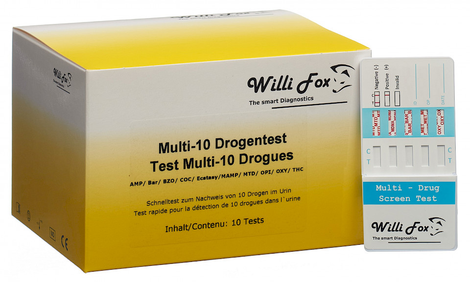 WILLI FOX Multi-10 Drogentest nachweisbare Drogen im Urin