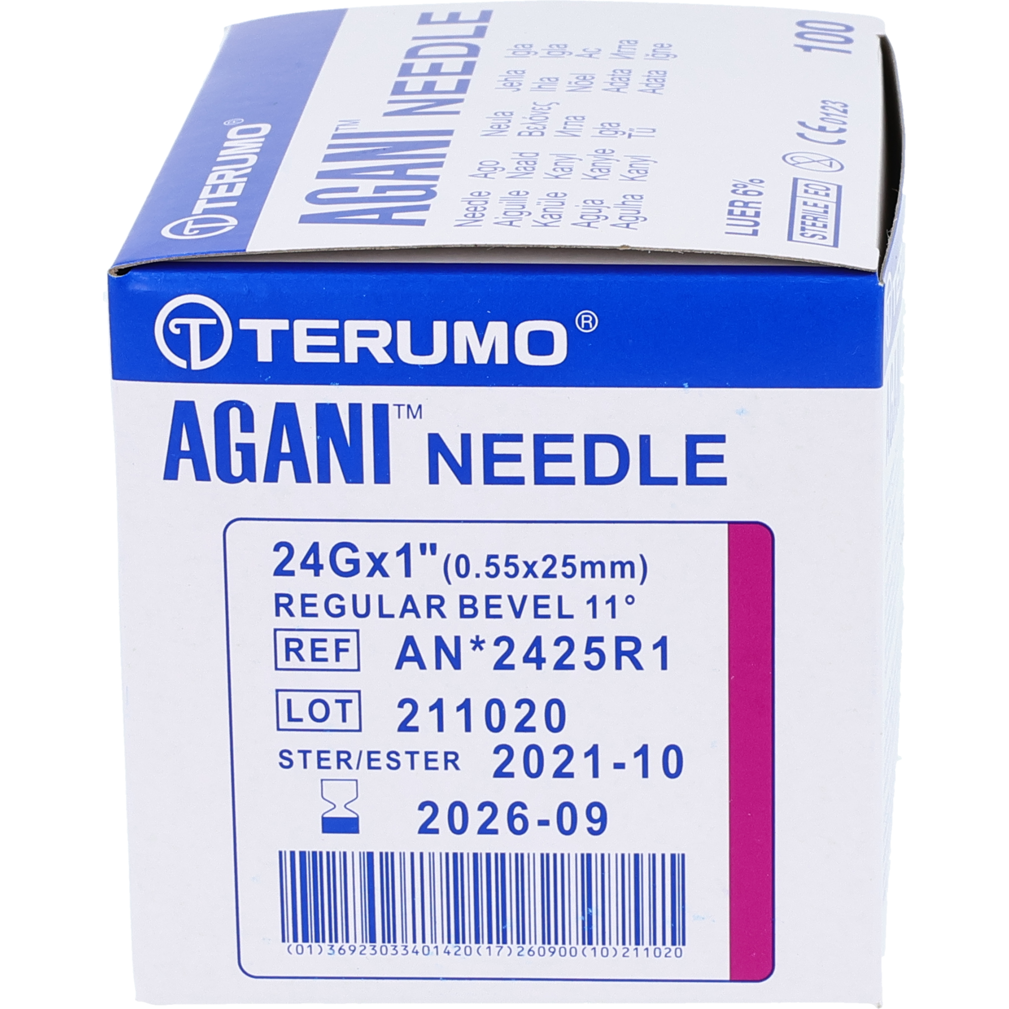 Terumo Agani Canule à usage unique lilas