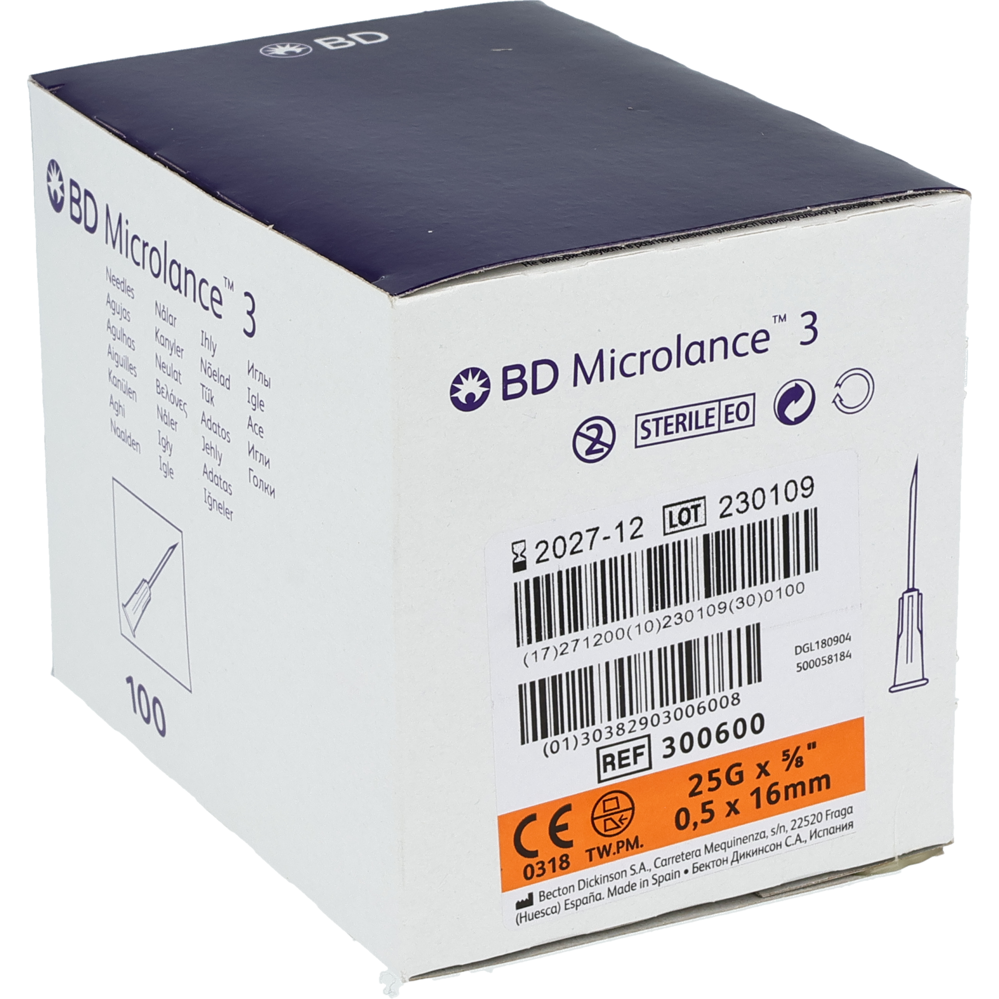 BD Microlance 3 Einmalkanülen Sondergröße, orange BD Microlance 3 Einmalkanülen Sondergröße, orange