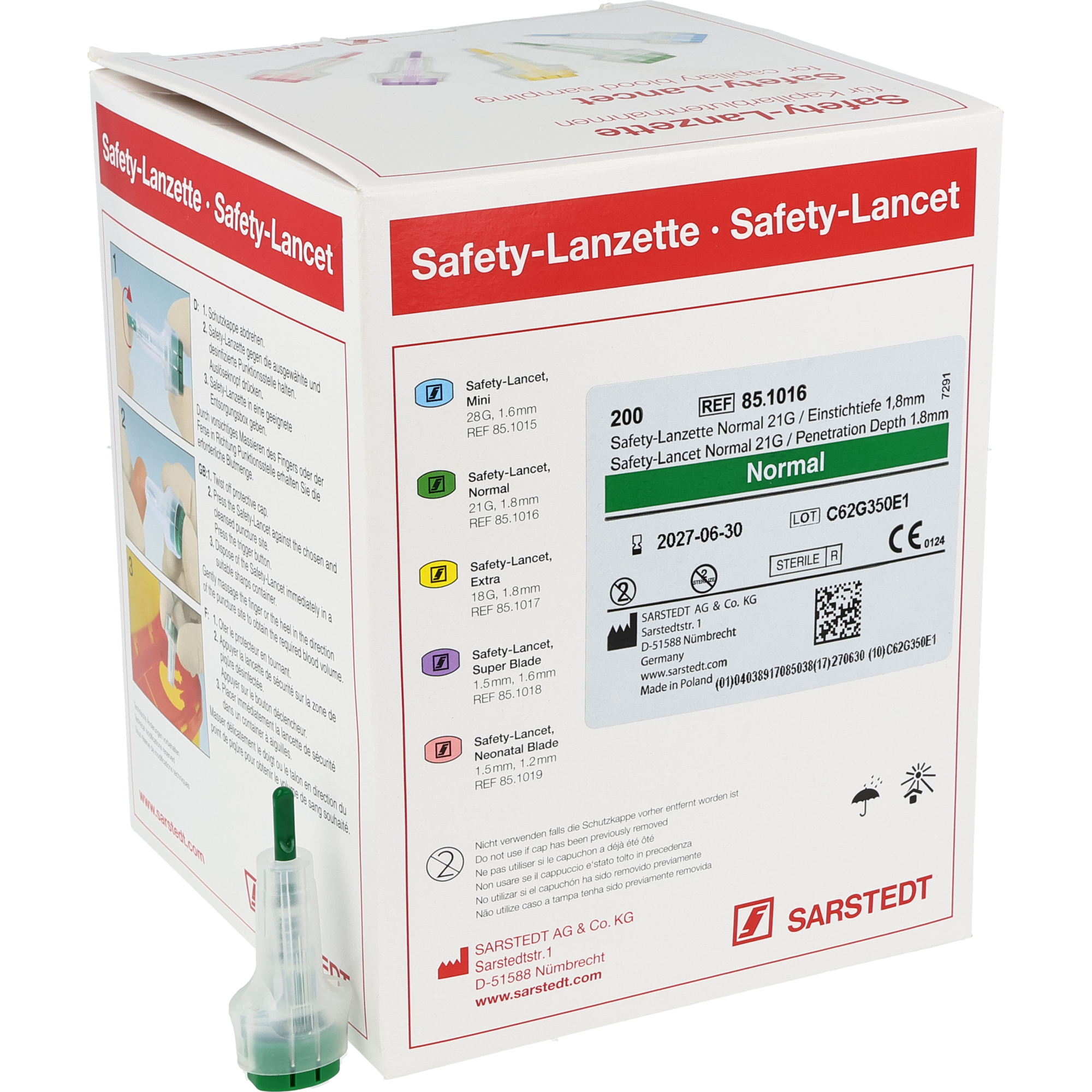 Sarstedt Safety-Lanzette grün Sarstedt Safety-Lanzette grün