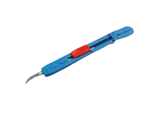 Fadentrennmesser mit Sicherheitsverschluss