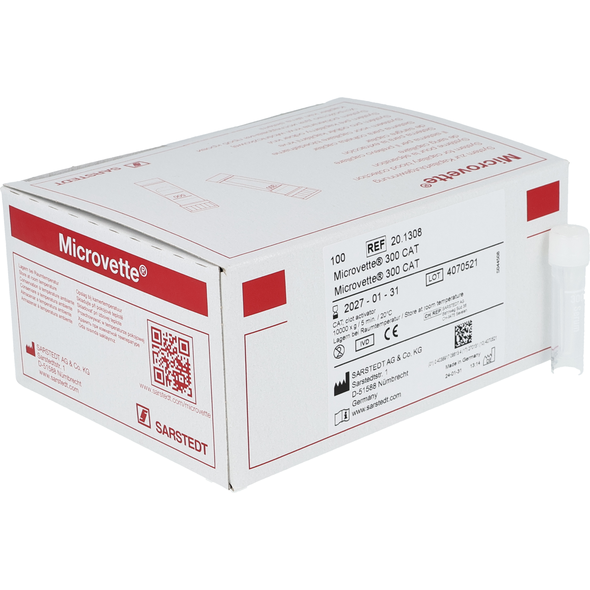 Microvette 300 Serum CAT, 300 µl Microvette 300 Serum CAT, 300 µl