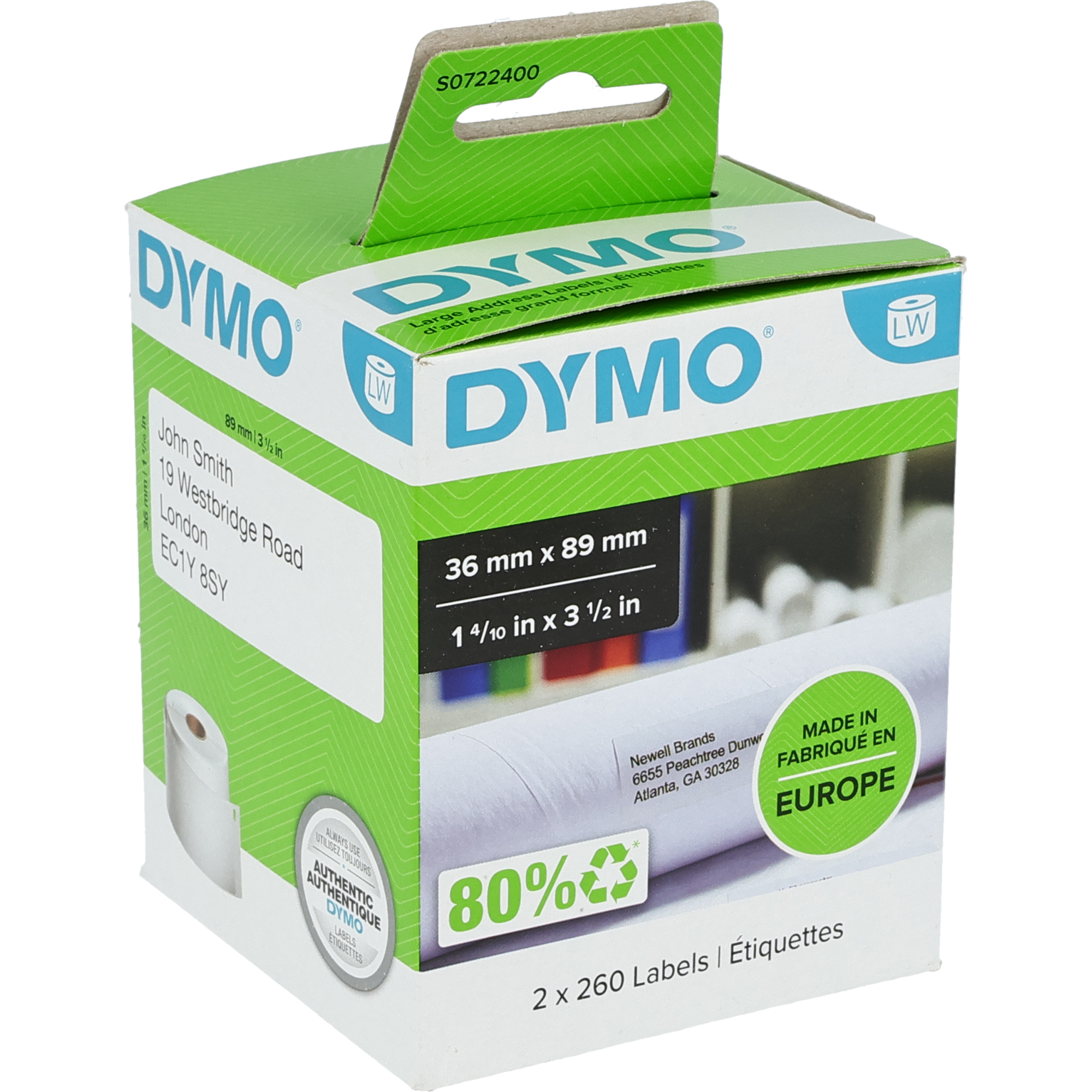 Dymo Adressetiketten schwarz auf weiss Dymo Adressetiketten schwarz auf weiss