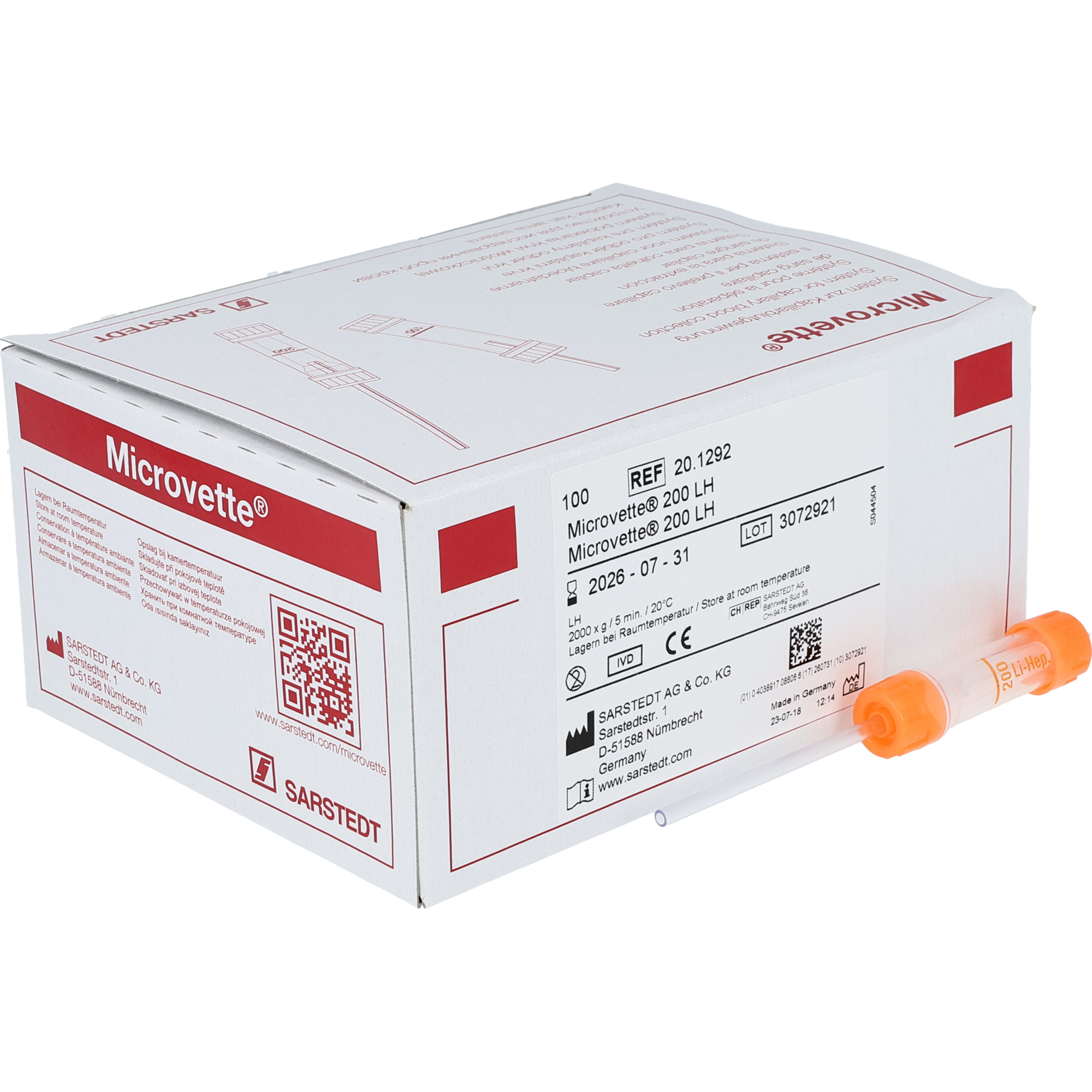 Microvette 200 Lithium Heparin LH, 200 µl Microvette 200 Lithium Heparin LH, 200 µl