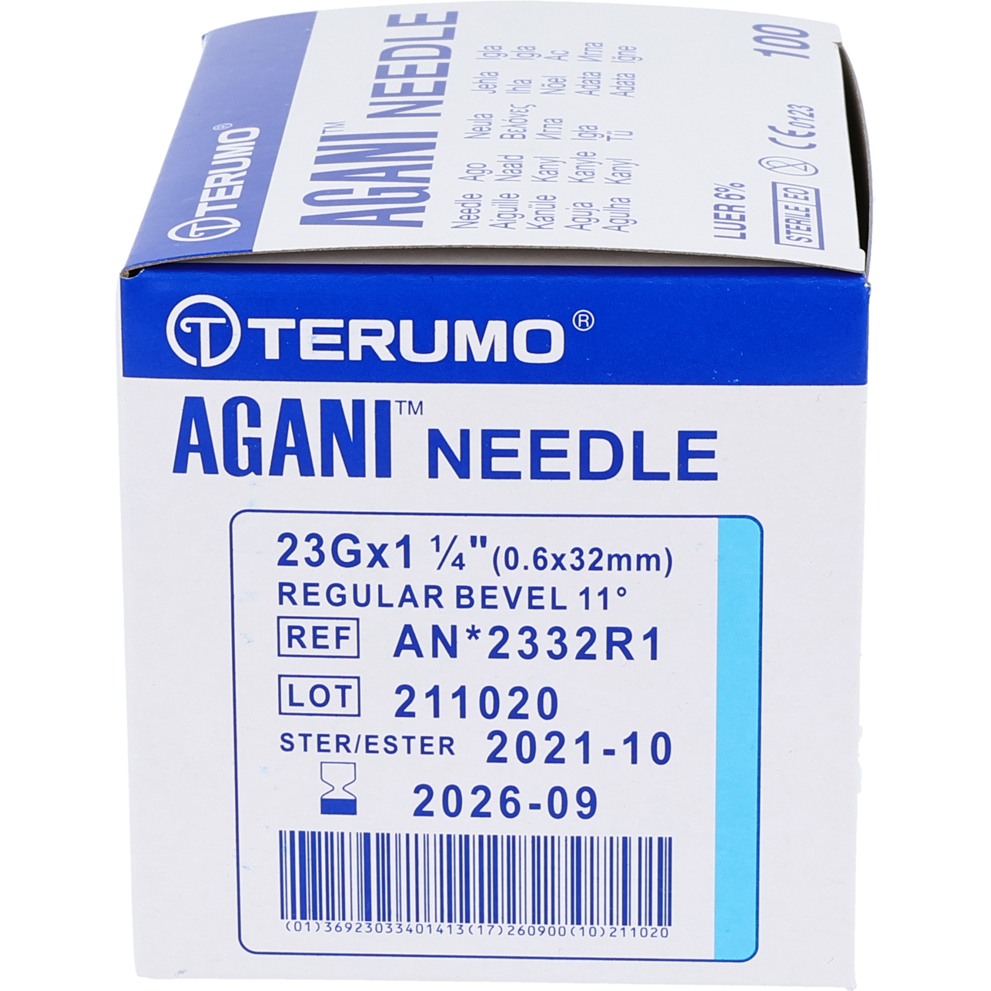 Terumo Agani Aiguille jetable bleue 
