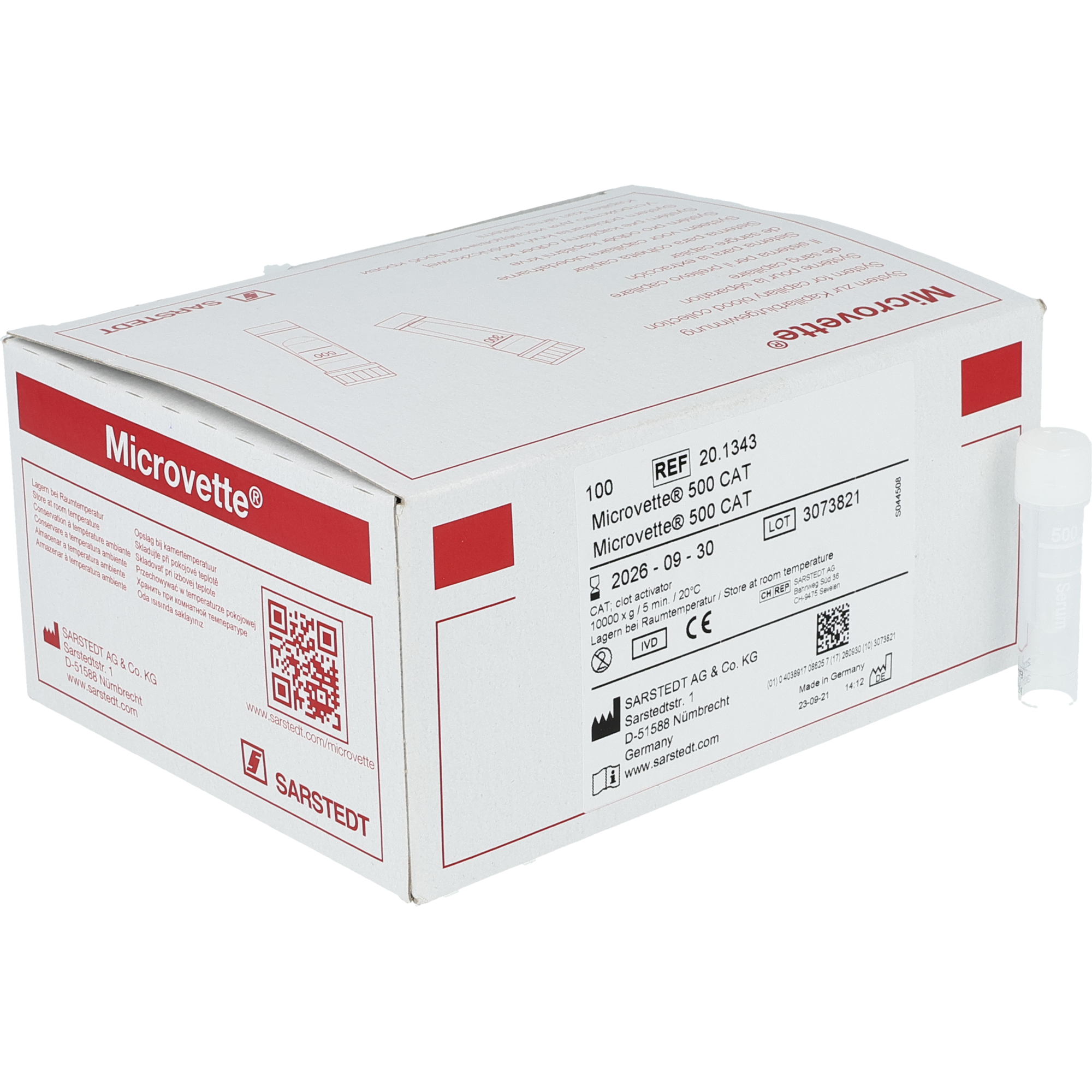 Microvette 500 Sérum CAT, 500 µl