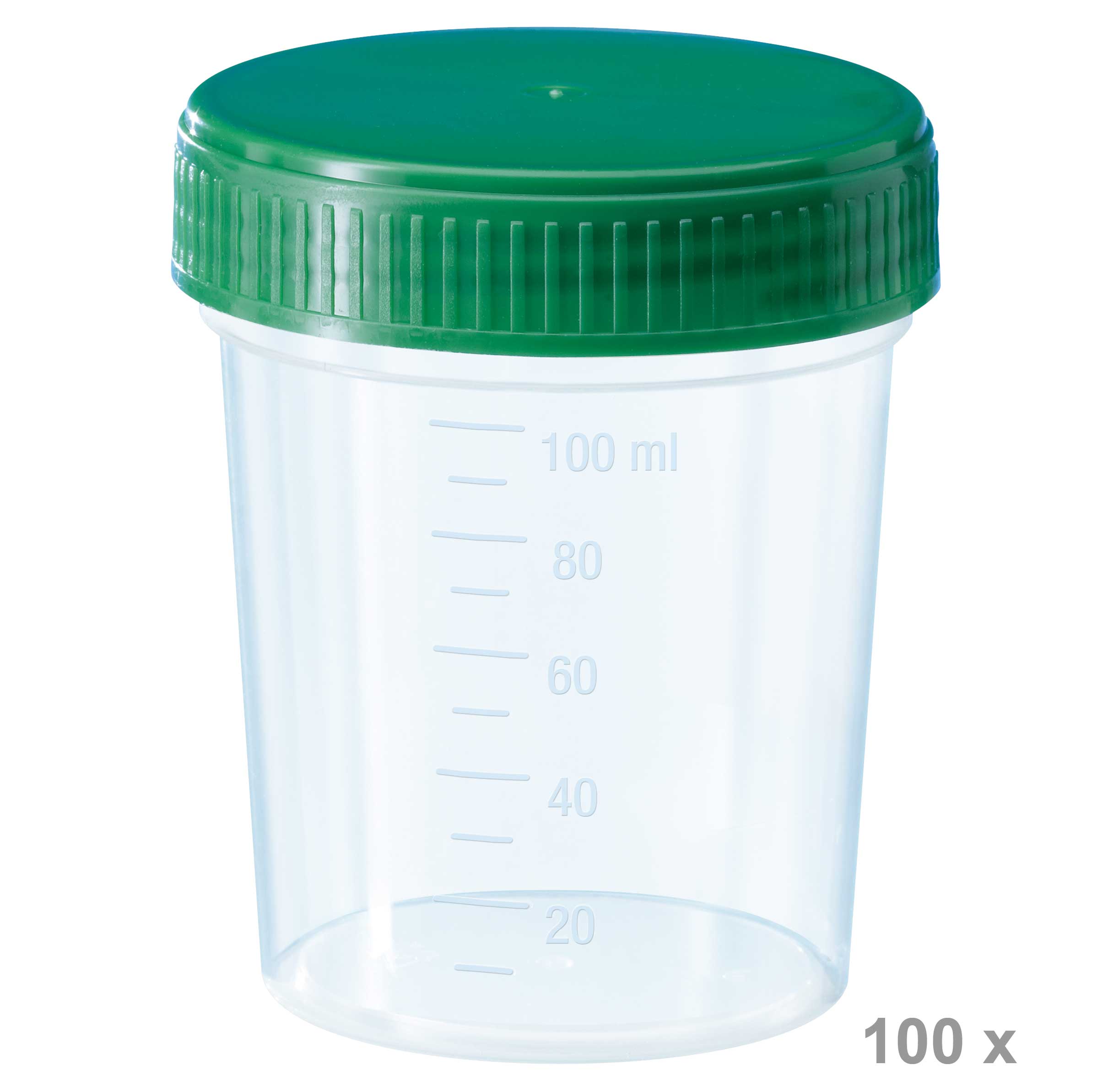 Urinbecher mit Schraubdeckel (grün)