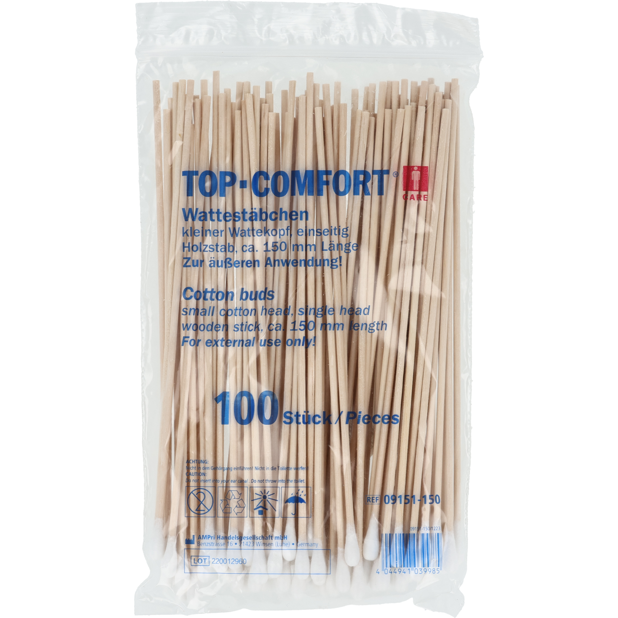 Wattestäbchen aus splitterfreiem Naturholz Wattestäbchen aus splitterfreiem Naturholz