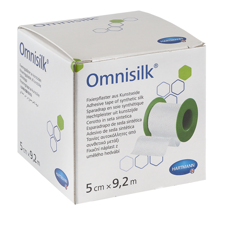 Omnisilk Spulenpflaster aus weisser Kunstseide Omnisilk Spulenpflaster aus weisser Kunstseide