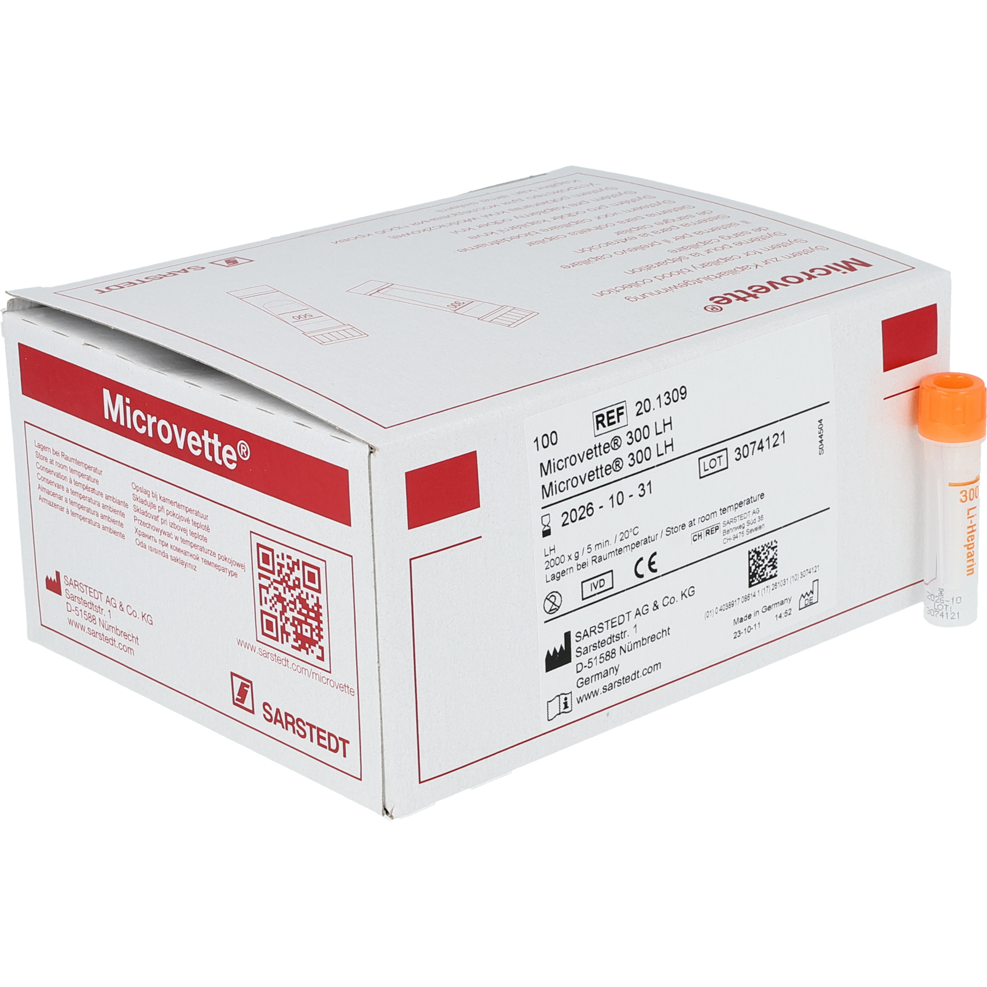 Microvette 300 Lithium Héparine LH, 300 µl