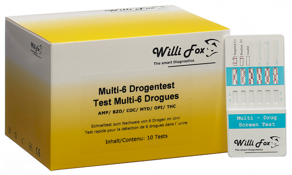 WILLI FOX Multi-6 Drogentest nachweisbare Drogen im Urin