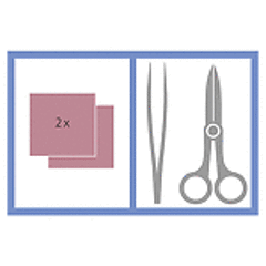 MediSet pour enlever les sutures avec des ciseaux