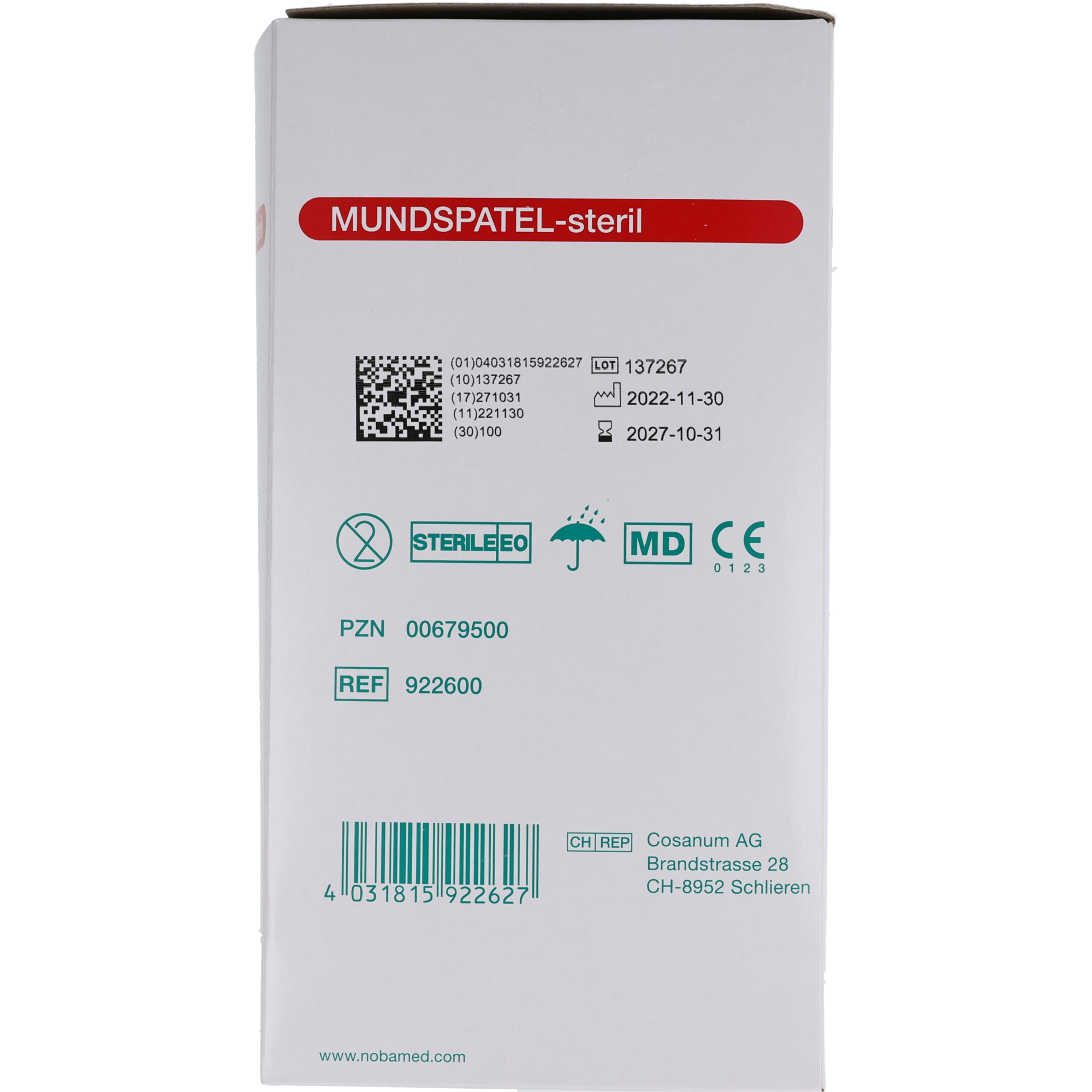 Holzmundspatel einzeln steril in Folie