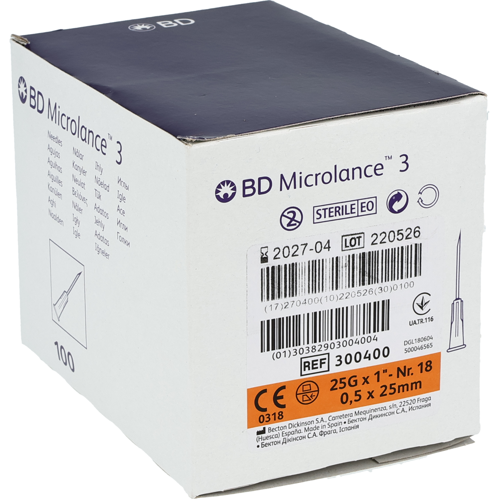 BD Microlance 3 Aiguilles jetables standard, orange