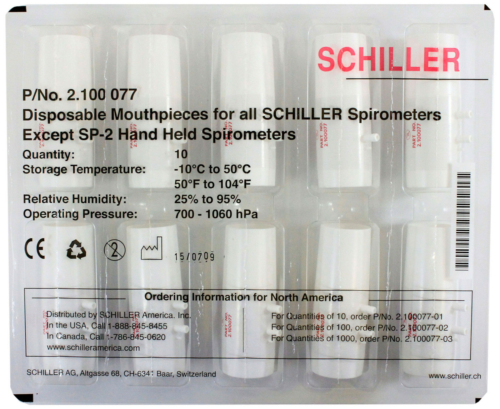 Embouts de spirométrie à usage unique pour Schiller Original